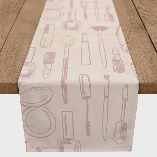90" Makeup Icons Cotton Twill Runner